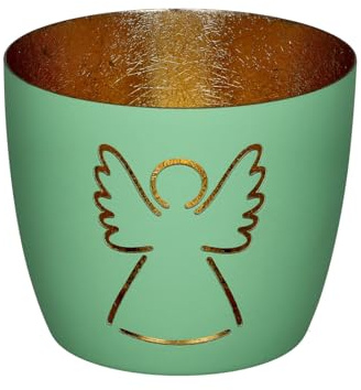 Giftcompany Madras Windlicht M Engel Aqua/Gold 8,5cm