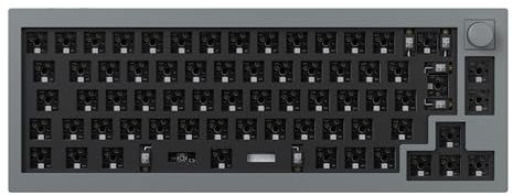 Keychron Q2 Pro - Kit tastiera meccanica 65% ISO Layout, USB-C/Bluetooth, programmabile QMK/Via, corpo in alluminio, kit barebone gioco da montare per switch 3/5 pin, Win/Mac-Grigio