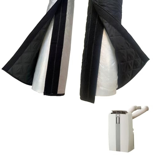 Portable Air Conditioner Pipe Insulation Cover, Air Conditioner Hose Wrap, Insulated AC Hose Cover, Fit 5 inch to 6 inch Diameter Exhaust Pipes (Silver Black+Black)
