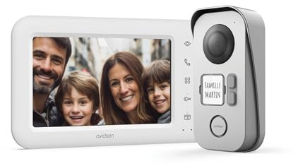 Video-Türsprechanlage Avidsen Élia 2 Familien, ein Farb-Touchscreen, 7 Zoll, Installation 2 Drähte mit Polarity Protect – Nachtsicht und doppelte Steuerung – Reichweite 100 m, 3 Jahre Garantie.