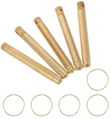 MUCKLILY 5pcs Ear Wax Removal Tool Set with Portable Metal Spoon Scoop for Safe and Effective Earwax Cleaning, Japanese Style Asian Design Keychain for Home Use and Work