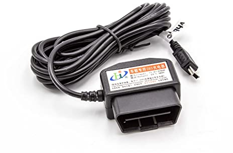vhbw OBD2 Mini-Câble USB Câble de recharge pour Dashcam GPS Navi Smartphone3,5m