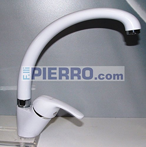 Miscelatore lavello monoforo bocca girevole BIANCO serie Ambra EMMEVI 9087