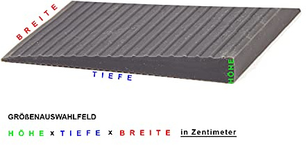 Mobilex Vollgummirampe ohne Klebstoff 4,8 x 25 x 90 cm