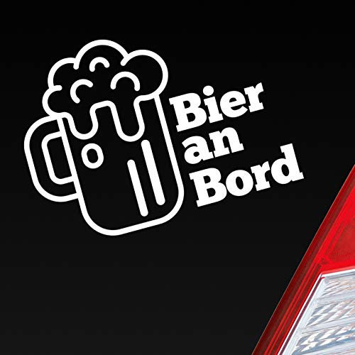 Hellweg Druckerei Bier an Bord Beer Saufen Party feiern Auto Aufkleber Sticker Heckscheibenaufkleber