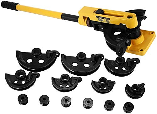 Berkalash Manueller Rohrbiegemaschine, 10-25mm Profi Handrohrbieger mit 7 Matrizen, Rohrbiegegerät Rohrbiegezange