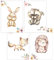 Olgs Wandbilder 4er Set für Baby & Kinderzimmer Deko Poster | Kunstdruck DIN A4 ohne Rahmen und Dekoration Tiere (Junge/Mädchen) (W08 Hase Waschbär Fuchs Igel)