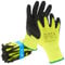 Trevendo 12 paires de gants de travail - gants de montage jaune fluo avec revêtement latex (Taille 11)