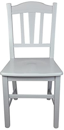 Sedia Silvana, in Legno Massello, Vari Colori e Sedute, Paglia o Massello, Ristorante Casa Cucina Sala da Pranzo Agriturismo 100% MADE IN ITALY (Laccato Bianco, Massello)