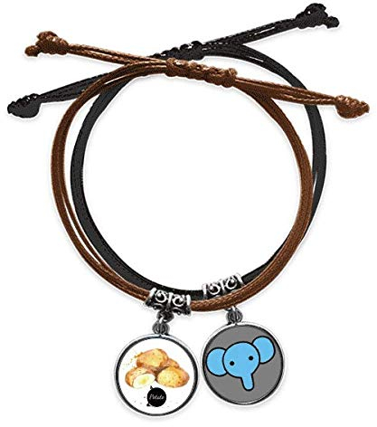 Kartoffel Gemüse Geschmack Gesunde Wasserfarbe Armband Seil Handkette Leder Elefant Armband