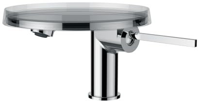 LAUFEN Kartell Einhebel-Waschtischmischer disc, Festauslauf, ohne Ablaufventil, Ausladung 110 mm, chrom, H3113310041101
