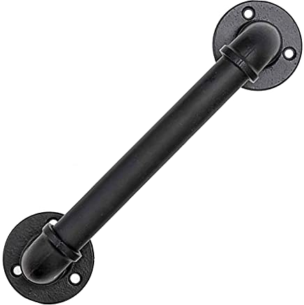 Gorssen Pasamanos de escalera de hierro forjado para interiores y exteriores, poste de apoyo para barandillas de escaleras para niños mayores, reposabrazos antideslizante,30cm