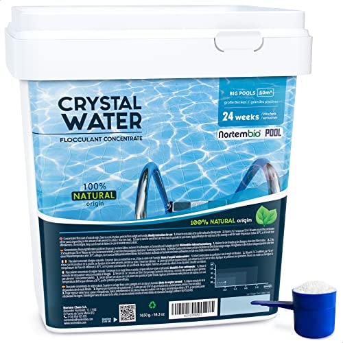 NortemBio Pool Floculante Piscina Concentrado 24 Semanas. Clarificante Agua Piscinas Grandes, SPA. Limpieza Total y Eficaz. Compatible con Cloro, Sal y Antialgas. Sin Aluminio.