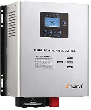 Ampinvt 1200W Pure Sine Wave Inverter with AC Charger, DC 12V to AC 120V Output,UPS Backup Power Low Frequency Inverter for Lithium, Sealed,AGM, Gel,and Flooded Batteries
