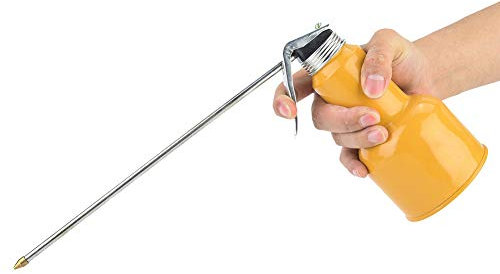 Kadimendium Oiler Pump Aluminum Alloy Lubrication Oil Can Pot Rigid Spout High Pressure Long Beak Spray Can For Feeding Lubricating Oil Engine Oil 500g(500g)