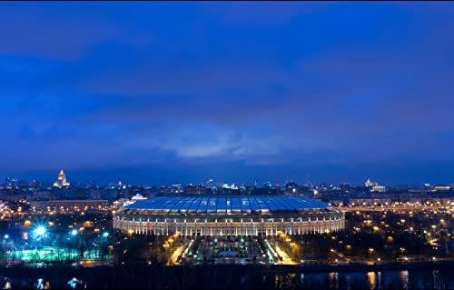 LHJOYSP jigsaw 1000 piece City Sky Night Lights River Moscow Russia Promenade Stadium Luzhniki Stadium 75x50cm