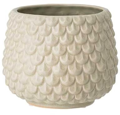 Nordring Maceta Pino - Macetero decorativo redondo para flores e plantas para interiores M (13,5 cm ø), verde claro, Cerámica