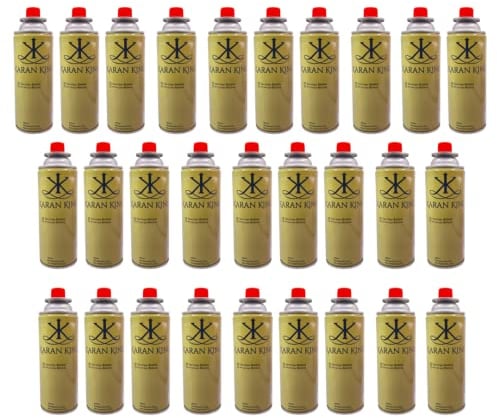 KARAN KING - Butane Gas Bottles Canisters for Camping Heater, Cooker, BBQ (Pack of 28)