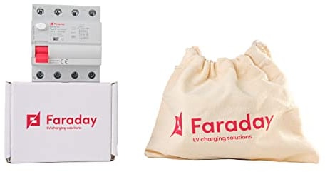 Faraday EVCS EV 40A TYP-B 4-poliger Leitungsschutzschalter mit RCCB und Flammhemmung - Wandmontage, Kurzschlussschutz 30mA Gleichstrom weiß ABS Flammschutzhülle Schalter