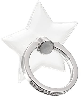 sourcing map Transparent Phone Ring Holder, Diamond Clear Finger Grip Stand for Phone, Case, Tablet (Star Shape)