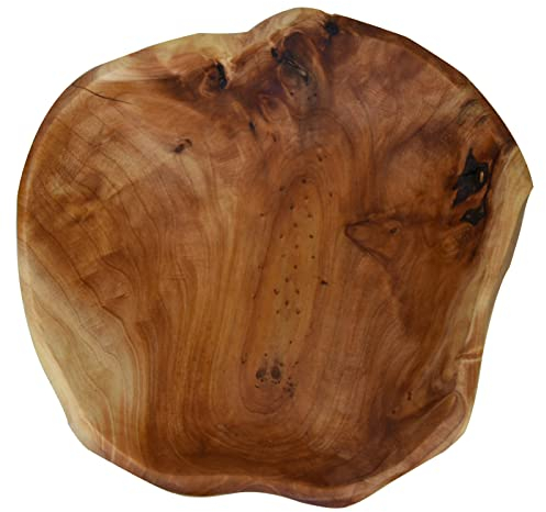 KIDYBELL Holzschale, kreative Holzschale, Wurzel, geschnitzte Schale, dekorativ, handgefertigt, Naturholz, Süßigkeiten, Obstschale (22,9 cm - 25,4 cm)