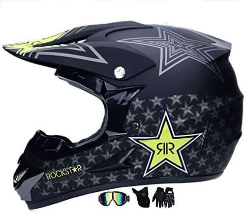 Casco de motocross para niños y adultos, casco de cross de montaña, casco de moto para adulto, protección Enduro para moto Chopper Quad casco de moto para hombre y mujer ( Color: negro - D