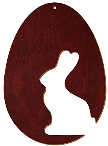 Bunte Holz Motiv-Ostereier V2 - Mahagoni - Basteln Deko für Ostern, Motivauswahl:Osterei Motiv 8, Höhe:12cm hoch