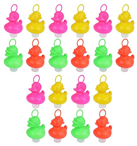 KARRMA 7cm Weighted Duck With Hooks Made of Premium Plastic Bath Toy Ideal for Party Paddling Pool Game Summer Water Fun Toys for Kids Pack of 20 (Assorted Colour & Style)