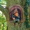 Elf Out The Door Tree Hugger, Gartenstatue Zwerg Harz Zwerg Figur, Hängende Gartenzwerge Baum Zwerg Dekoration für Garten Terrasse Hof Rasen Ornament