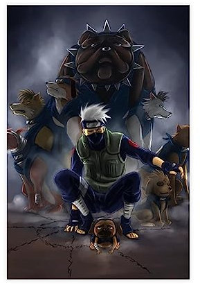 Hatake Kakashi Ninja Anime Poster Leinwand Poster Wandkunst Dekor Druck Bild Gemälde für Wohnzimmer Schlafzimmer Dekoration Rahmen Stil 30 x 45 cm