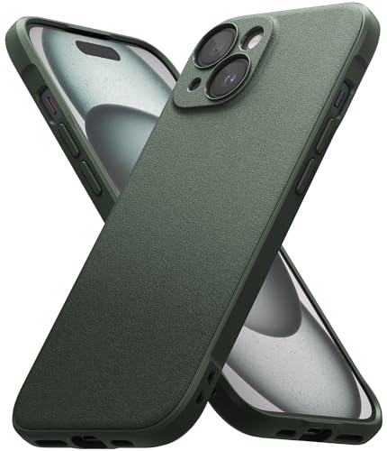 Ringke Coque pour iPhone 15 [Onyx] Antichoc Protection Robuste Flexible Ultra Fine TPU Souple Durable Étui - Dark Green