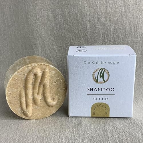 Kräutermagie - Festes Shampoo Sonne V2 60g - alle Haartypen Volumen und Glanz mit Blutorange Rose Vanille