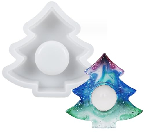 1 lot de moules en silicone pour bougies chauffe-plat, bougeoirs en résine époxy, moule pour bougies de Noël, décoration d'intérieur, moule à faire soi-même