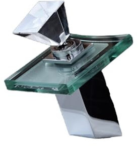 Robinet Cascade Led Eau Chaude Et Froide Lavabo De Comptoir Contrôle De La Température De La Salle De Bains Changement De Couleur Robinet De Lavabo En Verre Lumineux