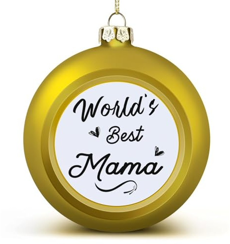 World's Best Mama Ball Ornament Mama Geschenk Hängende Ornamente Andenken Souvenir Weihnachtsbaum saisonale Urlaubsdekoration