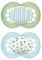 MAM Original Succhietto 16+ Mesi (Set da 2), Ciuccio MAM 16 36 mesi silicone con tettarella ortodontica, Kit da 2 accessori neonato con pratico porta ciuccio sterilizzatore, Verde/Celeste