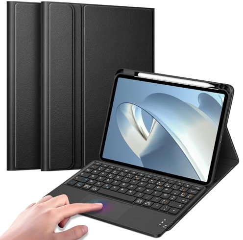FINTIE Französische AZERTY-Tastatur für iPad Pro 11 Zoll 2024 M4 (A2836/A2837/A3006) – Tastatur mit Touchpad, kabellose Tastatur, Multi-Positions-Cover, Schwarz