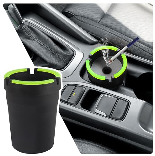Smokeless Ashtray,Portable Car Ashtrays for Cup Holder Smell Proof,Multifunctional Ashtray with Lid Smell Proof for Ccar Truck SUV Keep Car Interior Accessories Tidy (Black)