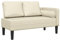 vidaXL Chaiselongue mit Kissen Creme Kunstleder