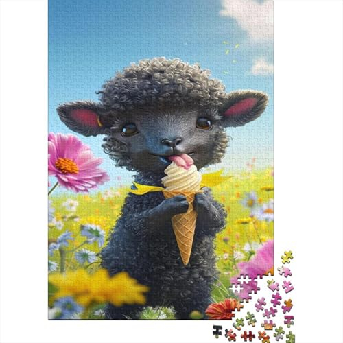 Baby Sheep 1000 Jigsaw Puzzle Spiele Entspannung und Intelligenz Einfaches klassisches Puzzle Familie oder Kinder Puzzle 1000 Teile (75 x 50 cm)