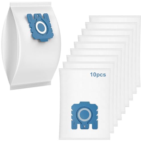 Lot de 10 sacs à poussière AirClean 3D Efficiency de rechange pour aspirateur Miele GN, sacs d'aspirateur pour sacs d'aspirateur Miele Complete C1 C2 C3, S270, S400, S2, S5, S8 Series, Miele C1 C2 C3
