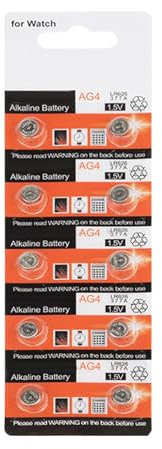 NOLOWY Lot de 20 piles bouton alcalines AG4 377/LR626sw haute performance pour montres et calculatrices