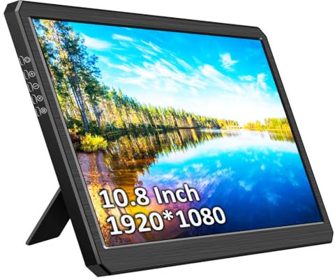 Magedok 10,8 Zoll tragbares Display, 1920 x 1080 FHD-Bildschirm, mit HDMI/USB-C, tragbares Display für Laptop/Raspberry Pi 5/PC/Mac/Spielkonsole
