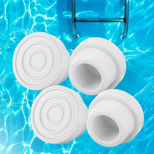 4 Pièces Pare-Chocs d'Échelle de Piscine, Tampon pour Échelle Piscine, Pare-Chocs en Caoutchouc pour Échelle de Piscine, Bouchon Échelle de Piscine, Blancs Pare Choc Échelle Piscine (4pcs)