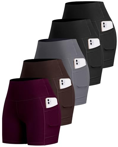 LZYVOO Biker-Spandex-Shorts für Damen, hohe Taille, Bauchkontrolle, Workout, Yoga-Shorts mit Taschen