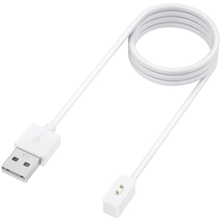 Vancle Ladegerät USB für Xiaomi Smart Band 9/9 Pro/9 Active/Mi Band 8/8 Pro/8 Active, Redmi Watch 4/5/ 5 Active/ 5 Lite/ 3 Active, Magnetisches Schnellladegerät, Tragbare Ladekabel (Weiß, 100cm)
