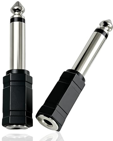 SPTSSWET 6.35mm Male Mono to 3.5mm Female Stereo Socket Adapter 2 Pack