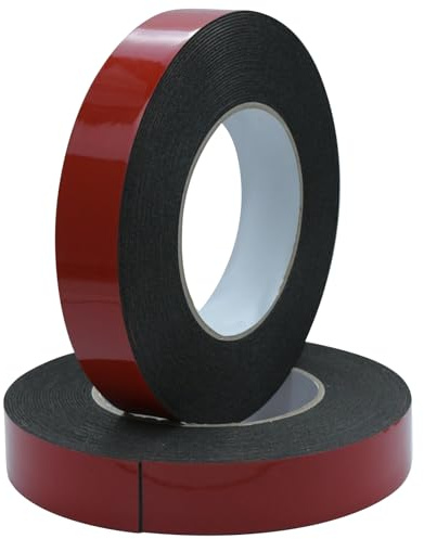 2 Stück Generisch Doppelseitiges Klebeband 25mm*10m Doppelseitiges Klebeband Extra Stark Montageklebeband Wasserdicht und Hochtemperaturbeständig Schaumstoffband Double Sided Tape für Wand und Led