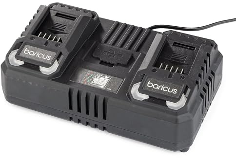 BARICUS 18V Doppelladegerät USB & USB-C für 2Ah & 4Ah Akkus – B-Ware | Lädt 2 Akkus gleichzeitig · 2 × 4,5 A Schnellladung · USB & USB-C · 18V System