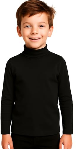 Liabel Rollkragenpullover für Kinder, warme Baumwolle, weich, Rollkragenpullover, Langarm, hoher Kragen, 3-14 Jahre